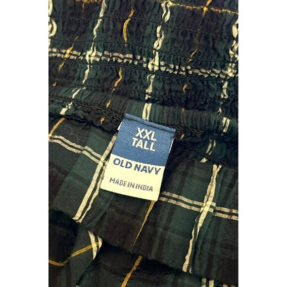 Old Navy Women's Plus Size Green Gold Smocked Holiday Blouse Size XXL Tall NWT - Picture 3 of 5